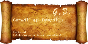 Germányi Damján névjegykártya